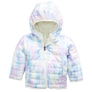 North Face Infant Reversible Mossbud Jacket Tie Dye Purple/Blue/Pink